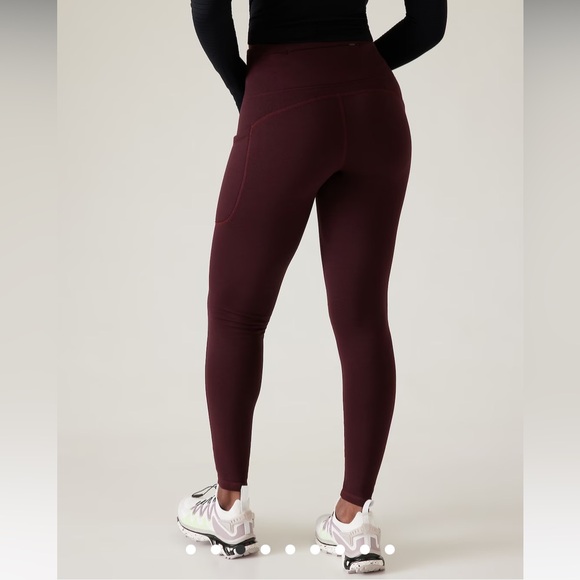 NWT Athleta‎ Altitude High Rise Stash Tight, Size Women’s 1X, Spiced Cabernet - Picture 3 of 6
